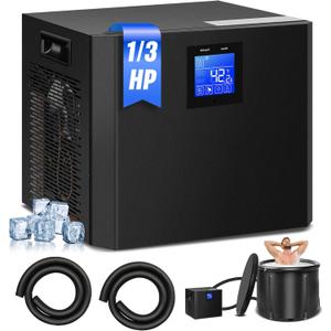 Cold Plunge Chiller, 1/3 HP Ice Bath Water Chiller for Cold Plunge Tub with Built-in Filter & Pump, Submersible Pump, Insulated Hoses, Ideal for Therapy Recovery 110V