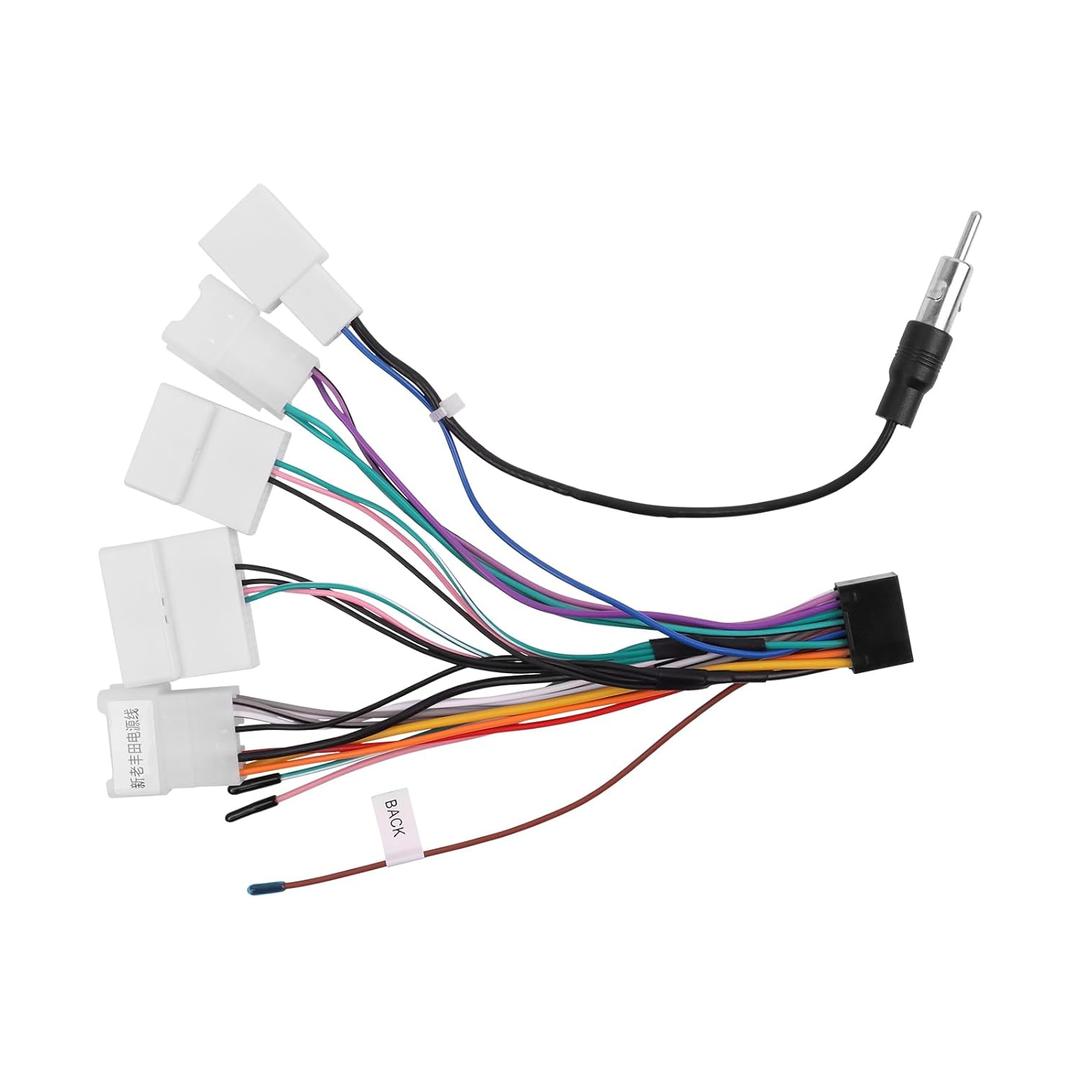 16PIN Car aftermarket Radio Wiring Harness for Toyota Camry RAV4 Corolla Tundra Highlander Car Stereo Wire Harness Power Cable Support Android Head Unit Steering Wheel Control