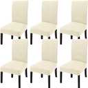 GoodtoU Chair Covers for Dining Room 6 Pack, Stretch Parson/Dining Chair Slipcover Removable Washable Chair Protector for Home/Restaurant/Banquet,Forros para Sillas de Comedor(Cream, Set of 6)