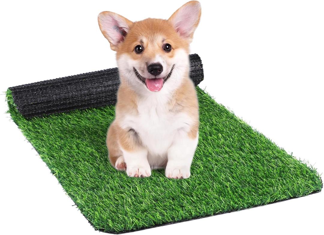 TURSTIN Dog Grass Pee Pads 16 x 30 Inches Artificial Grass Pad for Dogs Fake Grass for Dogs Potty Training Indoor Outdoor Fake Turf Rugs for Puppy Housebreaking Supplies