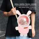 Sugar Glider Bonding Pouch Bonding Pouch Carry for Rat Syrian Hamster Hedgehog Small Pocket Pets, Gerbil Travel Bag Cute Bunny-Shaped Outing Bag with Large Transparent WindowPink