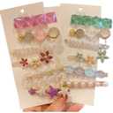 Lemeilleur 12 PCs Hair Clip Crystal Metal Duck Teeth No Slip Hair Pins Hair Barrettes for Thick Thin Hair For Kids Girls