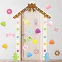 Epakh 21 Pcs Christmas Candy Gum Drop Door Decorations Large Colorful Candy Christmas Door Stickers Cover Ornament Gum Drop Banner Backdrop Porch Sign for Xmas Wall Window Stickers Decor