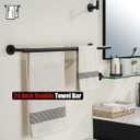 JQK Double Towel Bar 27 Inch, Matte Black Useable Length 24 Inch 304 Stainless Steel Thicken 0.8mm Bath Towel Rack for Bathroom, Towel Holder Wall Mount, TB100L24-PB