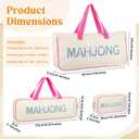Abbylike Empty Mahjong Bag Set for Tiles and Racks Carry Bag for Mahjong Tiles with 4 Storage Compartments Tote Pouch or Mat Card Pusher Card Game Storage Gifts Accessories(White and Rose Red)