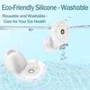 Ear Plugs for Sleeping Noise Cancelling, Dual-Core Filter, Reusable Hearing Protection Up to 48dB Noise Reduction, Flexible Silicone Ideal for Sleep, Focus, (White, One Size)