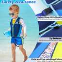 Kids Swim Vest Toddeler Floaties, Swim Floatation Jacket Training Vest for Boys Girls Age 2-9, Neoprene Swimming Aid with Adjustable Buoyancy & Safety Strap, large