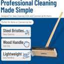SPARTA 4002600 Stainless Steel Grill Brush, Grill Scraper With Long Handle For Commercial Cleaning, Kitchens, Restaurants, Bathrooms, 30 Inches, Brown