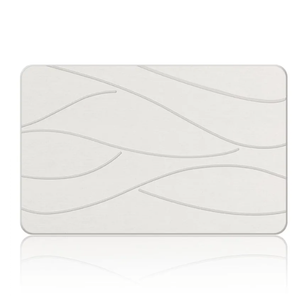 Stone Bath Mat Diatomaceous Earth Shower Mat Non-Slip Super Absorbent Diatomite Stone Bath Mats for Bathroom Floor Quick Drying Natural Easy to Clean(23.6''×15.4" White)