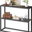 TIQLAB Small Entryway Table, 29.5" Narrow Console Table with Shelves, Sofa Table, Couch Table, Side Table, Entry Table for Hallway, Living Room, Small Space, Black