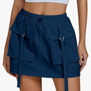 luvamia Skorts for Woman High Waisted Cargo Pocket Elastic Waist Fast Dry Casual Hiking Tennis Sports Skirts with Shorts Size M