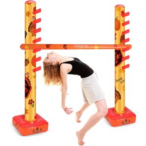 Inflatable Limbo Game for Adults, Thanksgiving Carnival Games Happy Turkey Day Inflatable Pumpkin Maple Leaf Autumn Fall Decor Outdoor Lawn Yard activities for Family Party Decorations