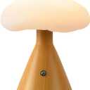 Cordless Table Lamp, Mushroom Lamp with 3 Colors, Rechargeable LED Reading Light, Touch Lamps for Nightstand, Aesthetic Lamp for Dorm Bedroom Living Room Home Decor