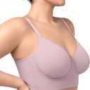 HSIA Bras for Women Minimizer Full Coverage Seamless Plus Size Longline Unlined Underwire Back Smoothing Bra, Grey Purple 34DDD