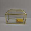 NCYP 12.6" x 5.9" x 9" Wedding Cards Box with Slot and Lock, Glass Card Holder for Party Reception, Centerpiece, Home Decorative, Gold (Glass Box Only) Slot Length 7.3 Inches