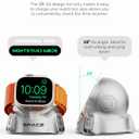 SES Charger Stand Dock Holder Compatible with Apple Watch Series Ultra3,2,1/SE/11/10/9/8/7/6/SE/5/4/3/2/1(49mm,46mm,45mm,44mm,42mm,41mm,40mm,38mm)Supports Nightstand Mode (Sliver)
