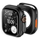 amBand Metal Case Screen Protector Cover for Apple Watch Ultra 3/Ultra 2/Ultra 49mm, W3 Rugged Bumper Thin Frame + 9H Tempered Glass Film + Ceramic-Like Back Cover, [Stylish] [Waterproof], Matte Black