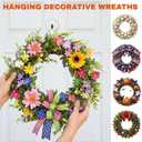 Ofiray-home Wreath Hangers, 2 Pack Heavy Duty Wreath Hangers for Front Doors/Windows/Over Door, No Drill & Reusable Suction Cup Hooks for Bedroom, RV, Bathroom and Home Storage Hooks(White)