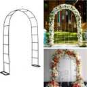 7.9 Ft H x 4.6 Ft W Metal Pergola Arbor,Assemble Freely 2 Sizes,for Various Climbing Plant Wedding Garden Arch Bridal Party Decoration Wide Arbor (Black with base)