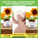 Mini Handmade Positive Sunflower Crochet Decorative with Card,Thank You for Helping Me Grow, Teacher Gifts for Women, Christmas,Birthday,Graduation,New Year Gift.