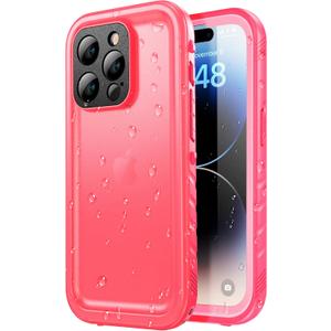SPORTLINK Design for iPhone 14 Pro Waterproof Case - Shockproof Dustproof Phone Case with Screen Protector, Full Body Protective Case for iPhone 14 Pro, 6.1'' Pink