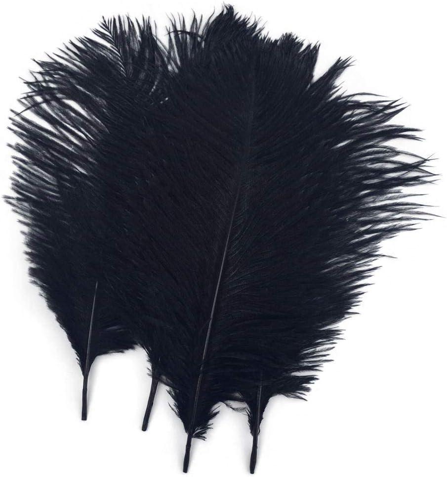 Shekyeon Black 10-12inch 25-30cm Ostrich Feather Home Decoration DIY Craft Pack of 10 Shekyeon Black 10-12inch 25-30cm Ostrich Feather Home Decoration DIY Craft Pack of 10