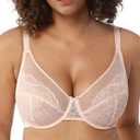 HSIA Minimizer Bras for Women Enchante Full Coverage Underwire Bras Plus Size Lifting Floral Lace Bra for Heavy Breast (46DDD, Dusty Peach)