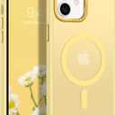 BENTOBEN Magnetic for iPhone 12 Case/iPhone 12 Pro Case [Compatible with Magsafe] Translucent Matte Phone Case Slim Thin Shockproof Women Men Girl Protective Cover, Yellow