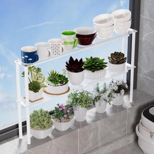 2-Pack Mesh Shelf Organizer, Stackable and Expandable, for Over-Sink Storage, Kitchen Counter, Windowsill Plants, Bathroom, and Office Desk - Narrow Tall Space-Saving Solution