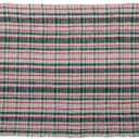 Creative Co-Op Plaid Woven Cotton Blend Throw with Fringe, Cream, Green and Red