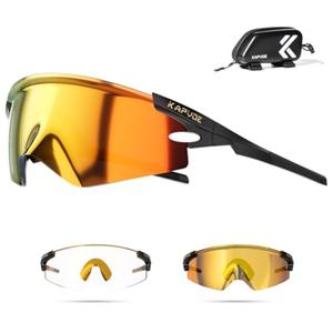 KAPVOE K410 Cycling Glasses, Photochromic Sports Sunglasses for Men and Women, UV400 TR90 Frame, Adjustable Temples, Includes Bike Bag, Mountain Bike Glasses for Outdoor Riding