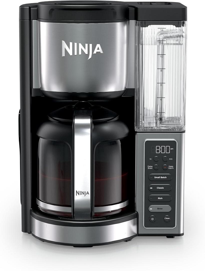Ninja Fresh Brew Drip Coffee Maker | Programmable 14Cup Glass Carafe, Brew Classic & Rich, 70oz Removable Water Reservoir | Small Batch, Delay Brew, Adjustable Warming Plate | Stainless Steel | CE451
