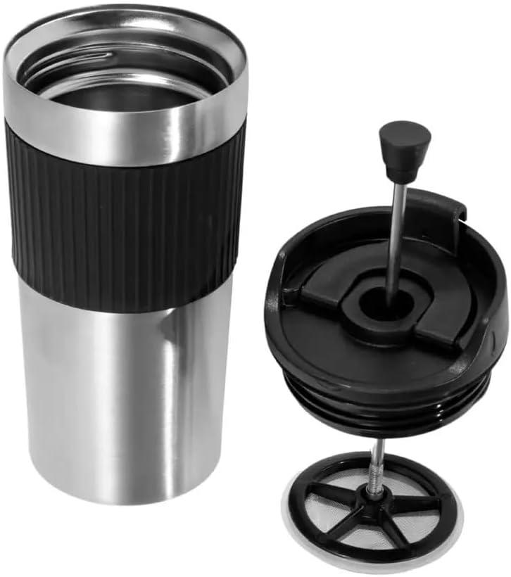 Portable coffee maker, french press, Insulated Mug with double Wall Stainless Steel, 16oz,. Tumbler, French press Mug, Portable coffee mug, Coffee maker, Coffee press