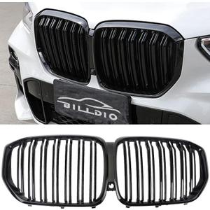 G05 Grill,Front Bumper Kidney Grille Compatible with 2019 2020 2021 2022 2023 X5 G05ABS Gloss Black Kidney GrilleDouble Slats