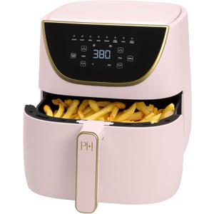 Paris Hilton Air Fryer, Large 6-Quart Capacity, Nonstick Made without PFAS, Touchscreen Display, 8-in-1 (Air Fry, Roast, Broil, Bake, Reheat, Keep Warm, Pizza, Dehydrate), Dishwasher Safe, Pink