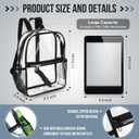 Sweetude 6 Pcs Clear Backpack bulk 11.4 x 9.5 x 5.1 Inch Bag Stadium Approved Plastic Transparent Backpack with 2 Water Holders (Black)