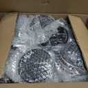 6-Light Chandeliers for Dining Room with Frosted Glass Black and Gold Strokes Modern 30Ceiling Hanging Light Fixtures Classic Pendant Lighting for Kitchen, Island, Dining Table, Adjustable Height