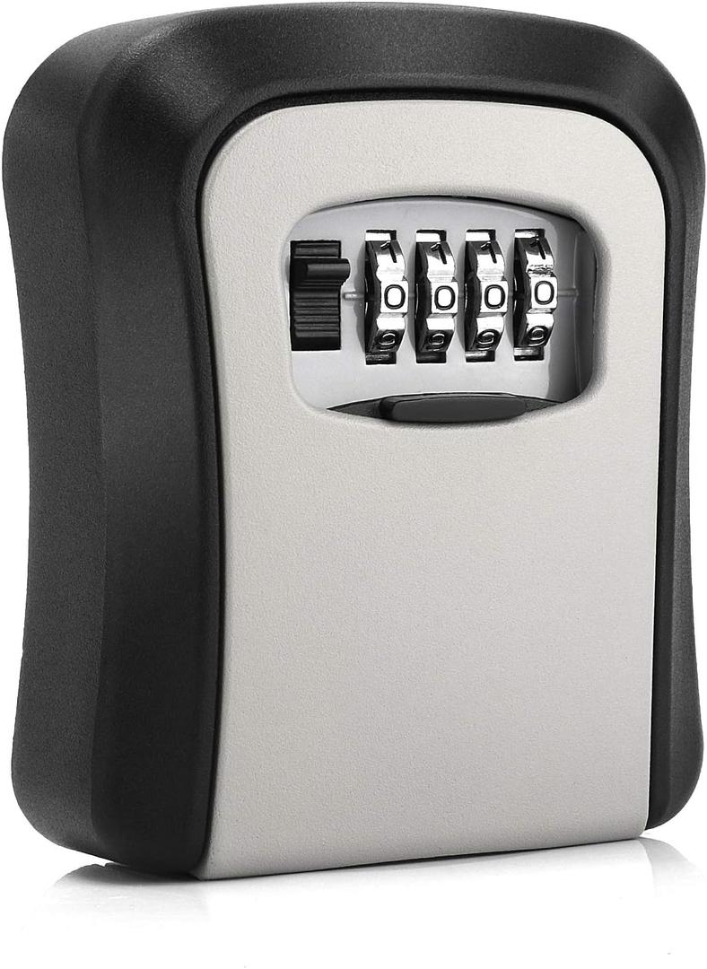 Key Lock Box, Combination Lock Box Wall Mounted Waterproof Key Storage Lock Box for Outdoor & Indoor 5 Keys Capacity Re-Settable Code (1 Pack)