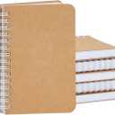 Bright Creations Mini Kraft Notebooks, Unlined A6 Spiral 90-Sheet Plain Journal (3.5x5.5 In, 6 Pack)