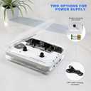 Auto Reverse Clear Stereo Cassette Player,Built-in Cool Copper Wheel MovementEarphone,Cassette Tape to MP3 Converter with Tape Converter Software,Powered by USB Power Cord or AA Battery