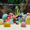 Fish Tank Decorations with 2-Pack Cute Little Floating Divers and Float Balls - Perfect Aquarium Decor for Fish Playmates, Suitable for All Fish Tanks, Black