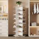 Rotating Shoe Rack Tower, PVC Material Structure, 5-Tier 360 Swivel Lightweight Shoe Organizer, Space-Saving Spinning Shoe Shelf for Entryway, Closet, Bedroom Nook