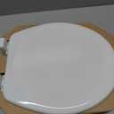 Mayfair Linden Slow Close Toilet Seat, Non Slip Heavy Duty Wood, Easy Install, Round, White