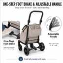 Foldeavor Stroller-Grade Foldable Shopping Utility Trolley