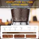 Conical Burr Coffee Grinder with 40mm Stainless Steel Burr, 34 Grind Settings Anti-static, Electric Espresso Grinder for Home Use Perfect for Espresso, Drip Coffee, French Press & Cold Brew, White