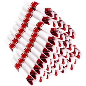 400PCS Pre Rolled Red Plastic Silverware Sets - Heavy Duty Red Cutlery - Include 100 Pack Wrapped Disposable Utensils with Napkins for Christmas Parties & Dinners & Weddings
