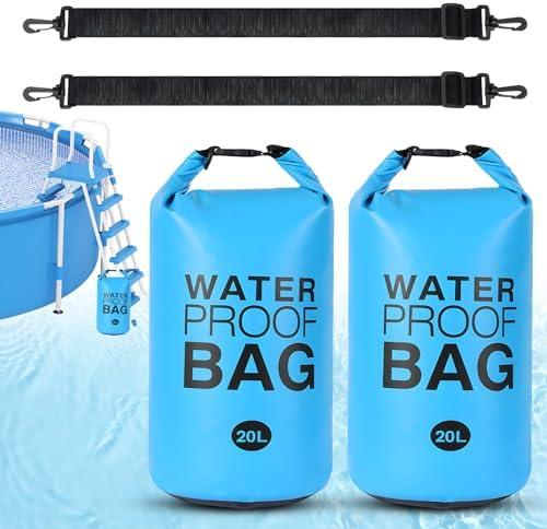 2PCS Pool Step Weights,20 L No Breaken Swimming Pool Ladder Weightsfor Above Ground Pools, Waterproof Pool Sand Stair Weights for Pool Steps, Easy&Quick Fill Sand (20L Blue)