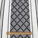 Boho Table Runner with Fringe 14 x 90 Inches, Black & Cream | Woven Washable Console Tabletop Runner / Dresser Scarf, Farmhouse Extra Long Heavy Cotton Table Topper Cover