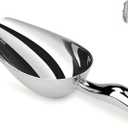 12 Oz 304 Stainless Steel Ice Scoop for Freezer & Ice Machine  Heavy Duty Metal Scooper, Dishwasher Safe, Multi-Purpose for Kitchen, Bar, Party, Wedding (Ice, Flour, Dry Goods) (Silver)