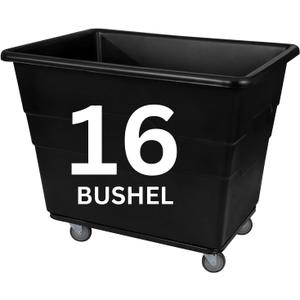 ReadySpace Commercial 16 Bushel Utility Cart with Steel Base, Poly Box Basket Truck, Laundry Cart, and Rolling Trash Bin, 47-Inch x 34.75-Inch x 35.5-Inch, 1000 Pound Weight Capacity, Black